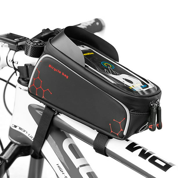 Bicycle Front Frame Touch Screen Waterproof Phone Bag MTB Top Tube Pannier